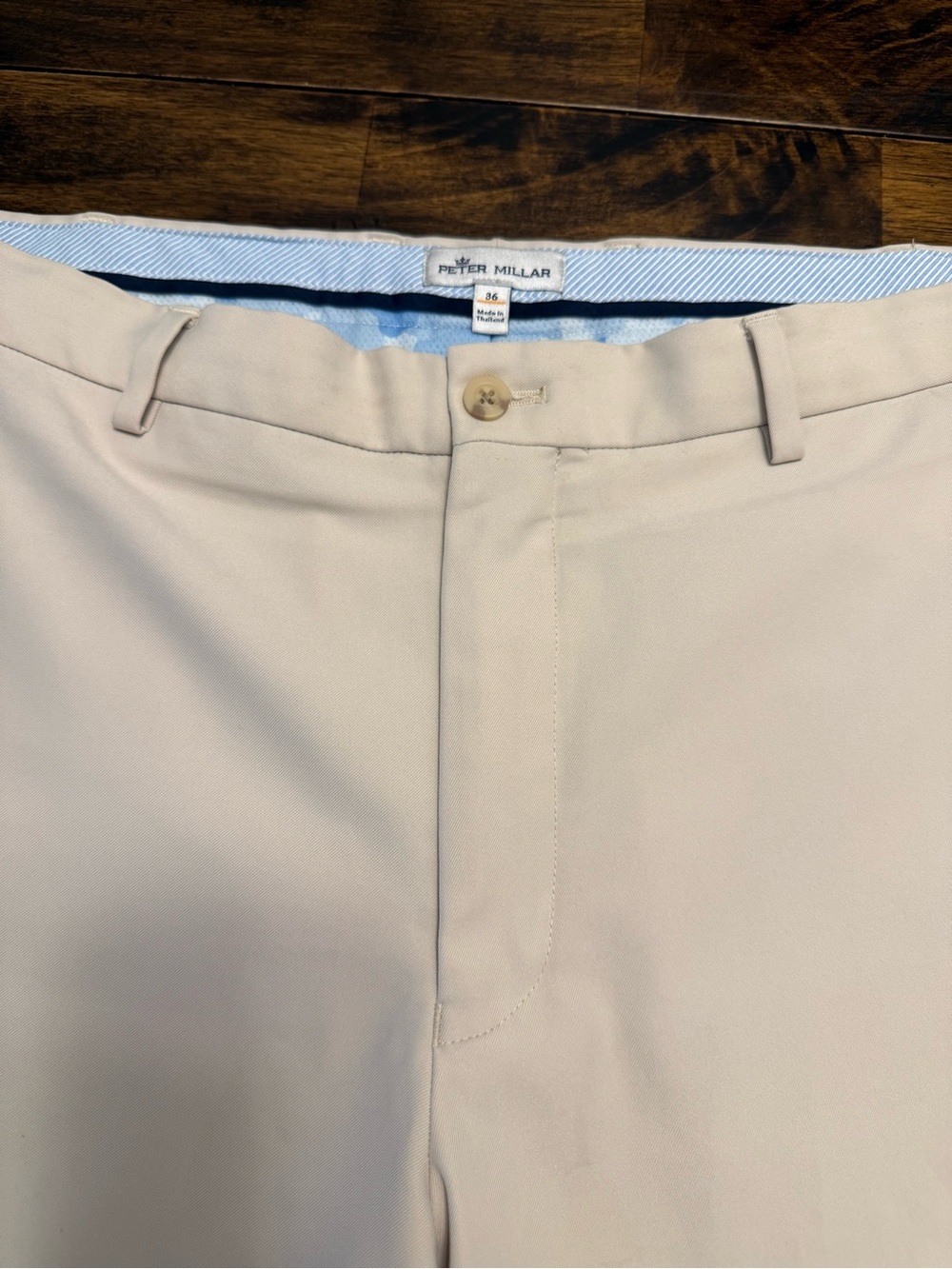 Men's Peter Millar Beige Performance Chino Shorts - Picture 3 of 3